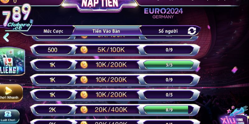 Giới thiệu sảnh game liêng online tại 789club