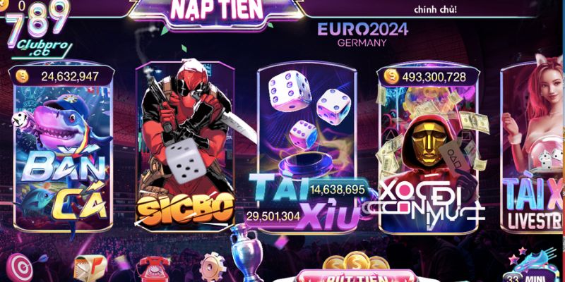 Một số hành động trong game bài liêng 789club